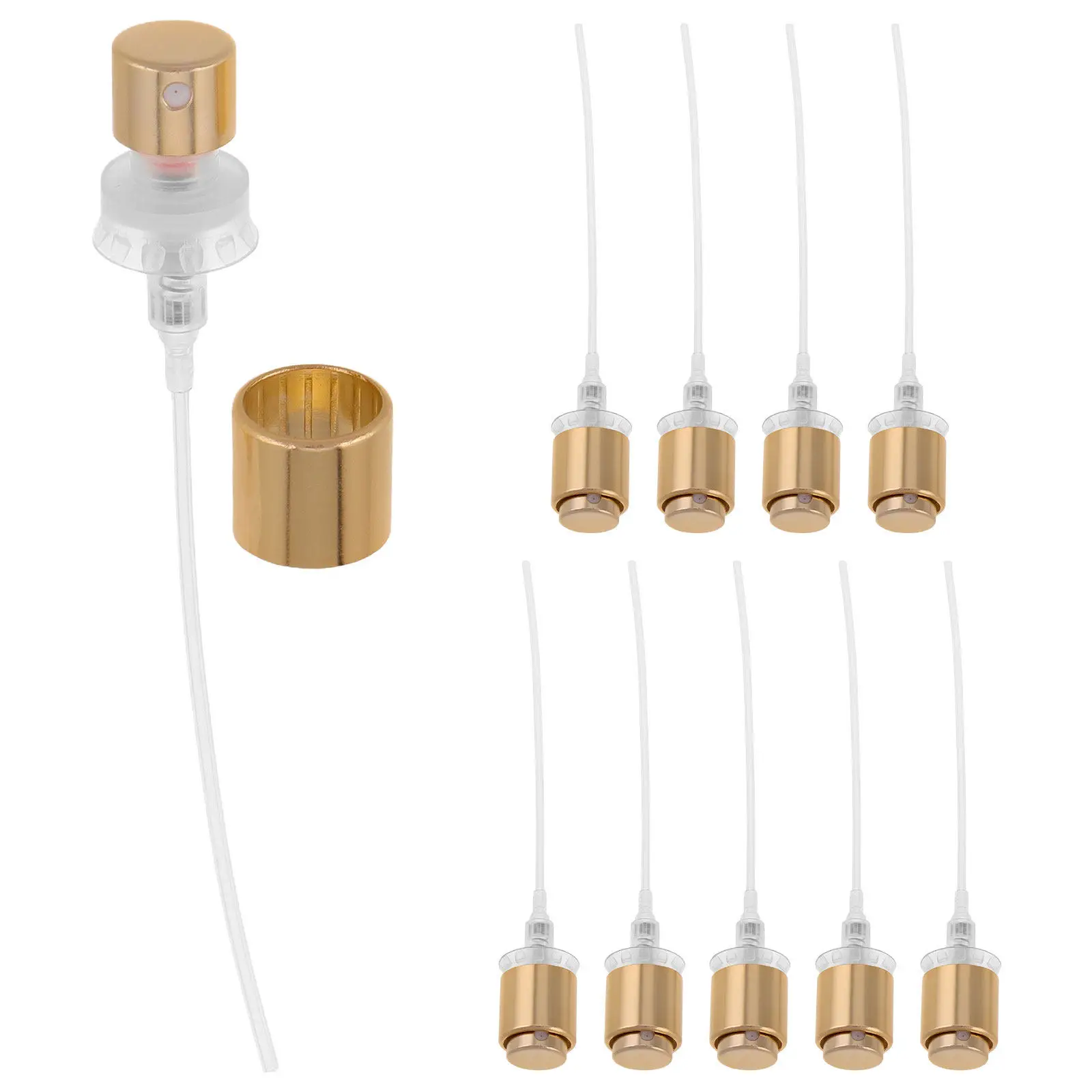 

Набор из 12 пластиковых распылителей для духов с золотистым ободком, сменные насадки для ежедневного нанесения ароматов