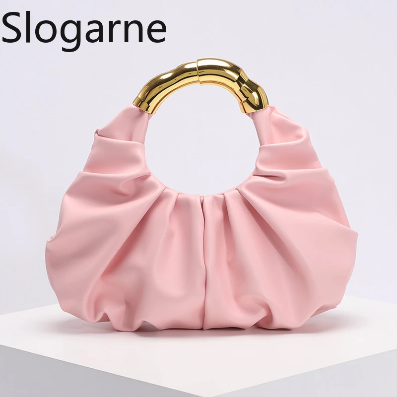 

Fashion Pleated Handlebags Women Leather Cloud Bags Leisure Armpit Bag Shop Shoulder Bags Dumpling Handbag Female Top Handle Bag