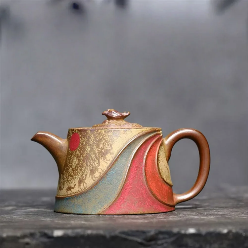 

Original Ore Duan Clay Zisha Teapot Traditional Wood Fired Teapot With Silk Road Motif Kung Fu Tea Set Excellent For Home Use