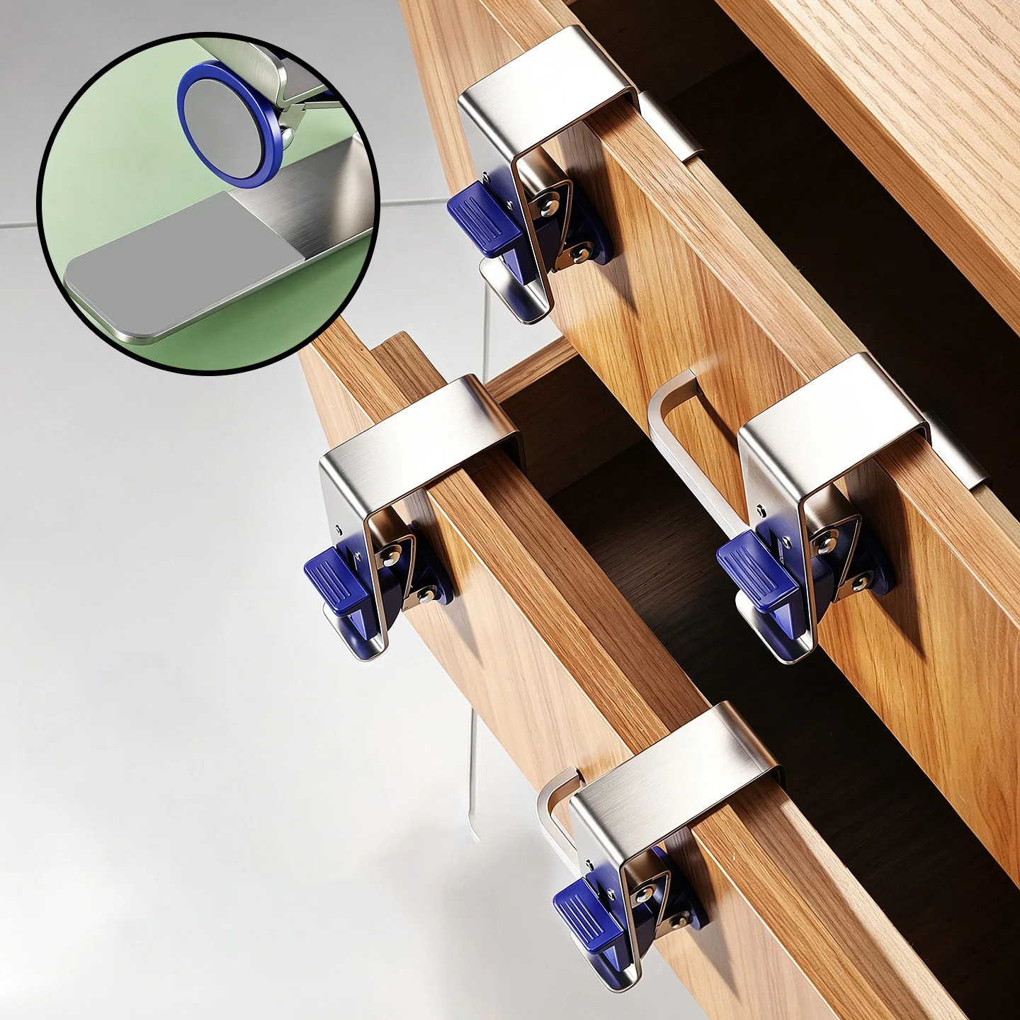 Quick Press Drawer Installation Clamp Stainless Steel Panel Holder Clip For Cabinet Woodworking Mounting Jig Hardware Tool