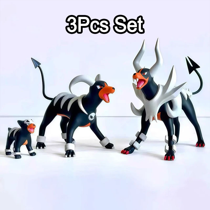 

3pcs/Set Pokemon Anime Figure Houndoom Figures Houndour Action Figures Pvc Collection Model Toys Gifts