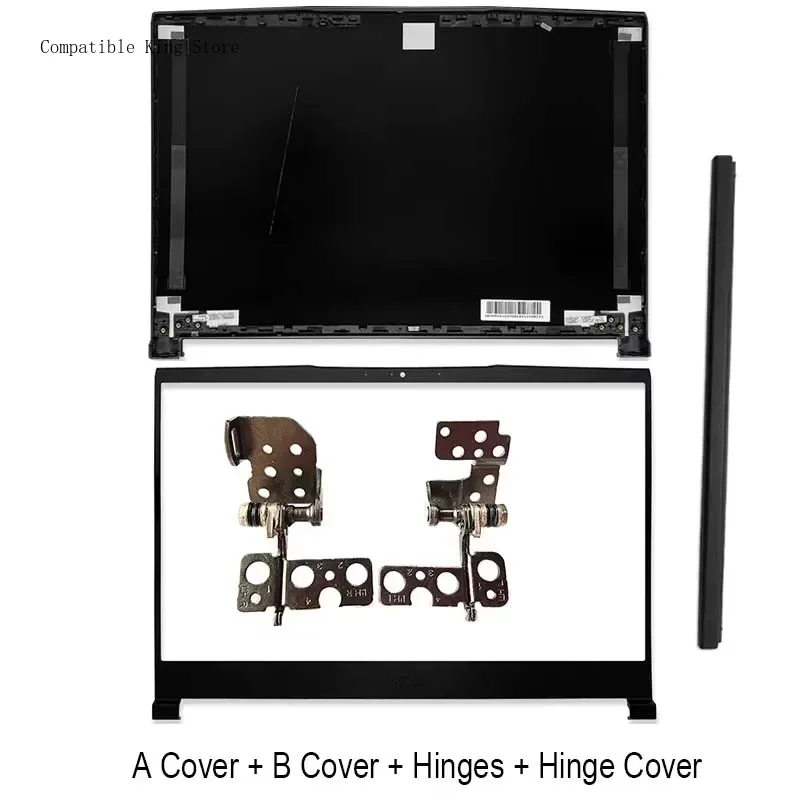 P Laptop Cover LCD Back Cover Front Bezel Hinges for MSI Thin GF65 10SD 10UE GF65 10SDR MS-16W1/16W2 Palmrest Lower Bottom Case