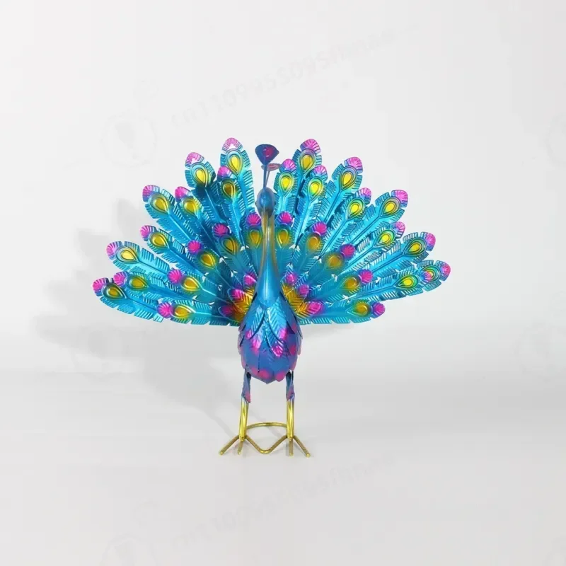 Beautiful Large Metal Peacock Statue Sculpture Garden Courtyard Art Home Decoration Ornament Bird