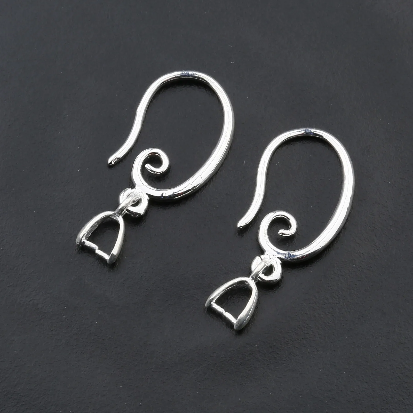 10/20/50PCS Jewelry Findings Silver Plated Jewelry Circle Copper Clasps&Hook Ear Wires For Crystal
