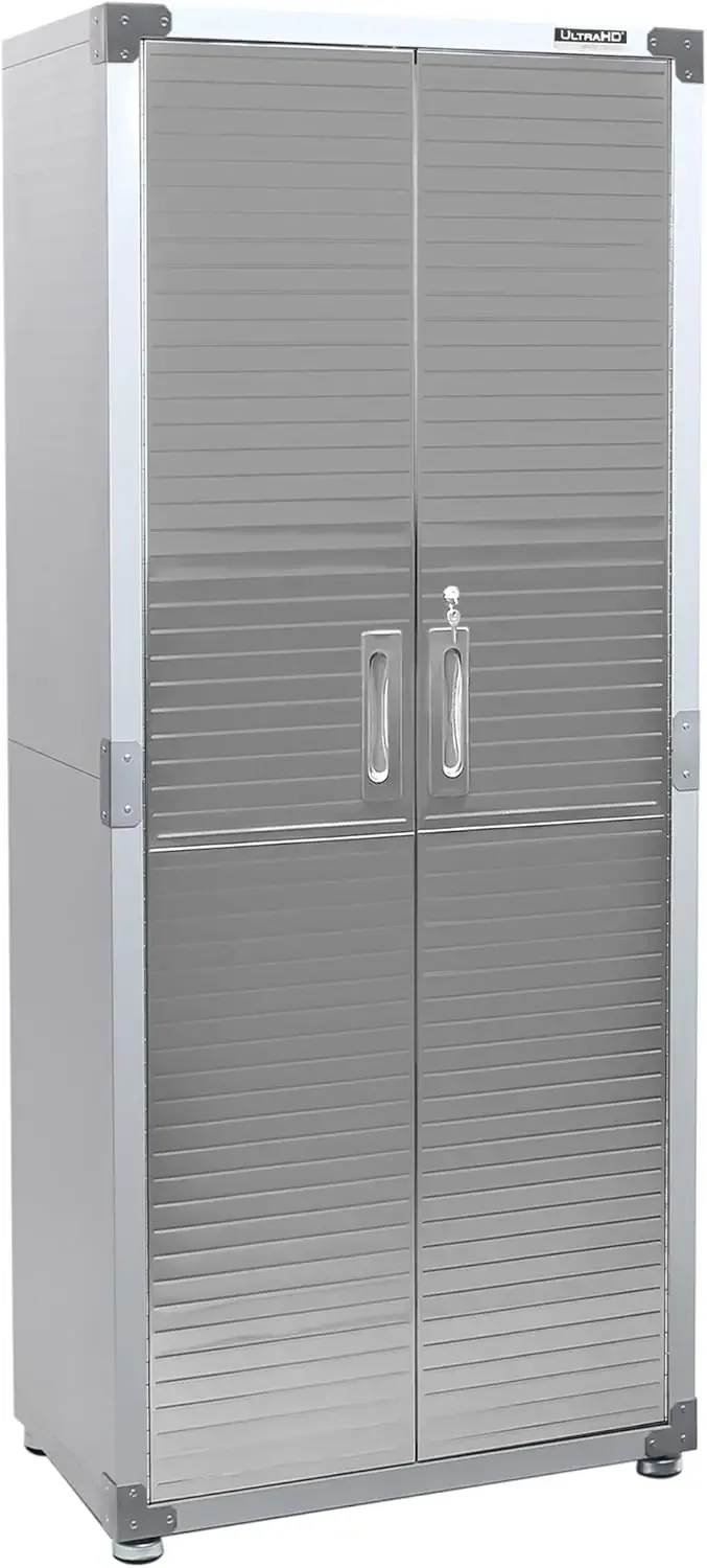 Seville Classics UltraHD Solid Steel Lockable Metal Storage Cabinet Locker Organizer w/Adjustable Shelves for Garage, Warehouse,