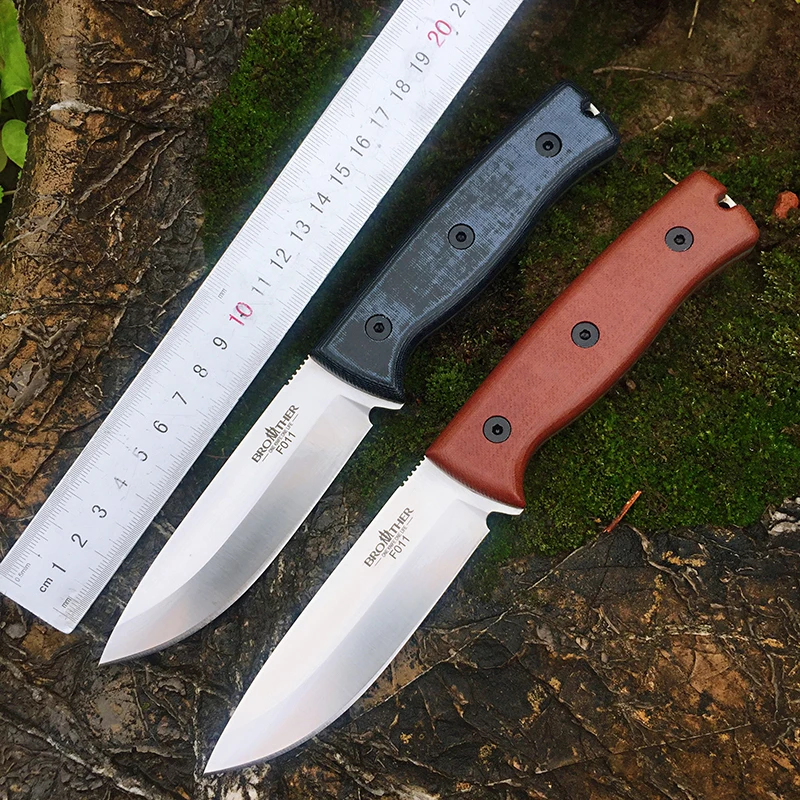 [Minghong Brother F011 ] Fixed Blade Bushcraft Knife Full tang Hunting Straight Knives Camping tactical Survival Knife Tool