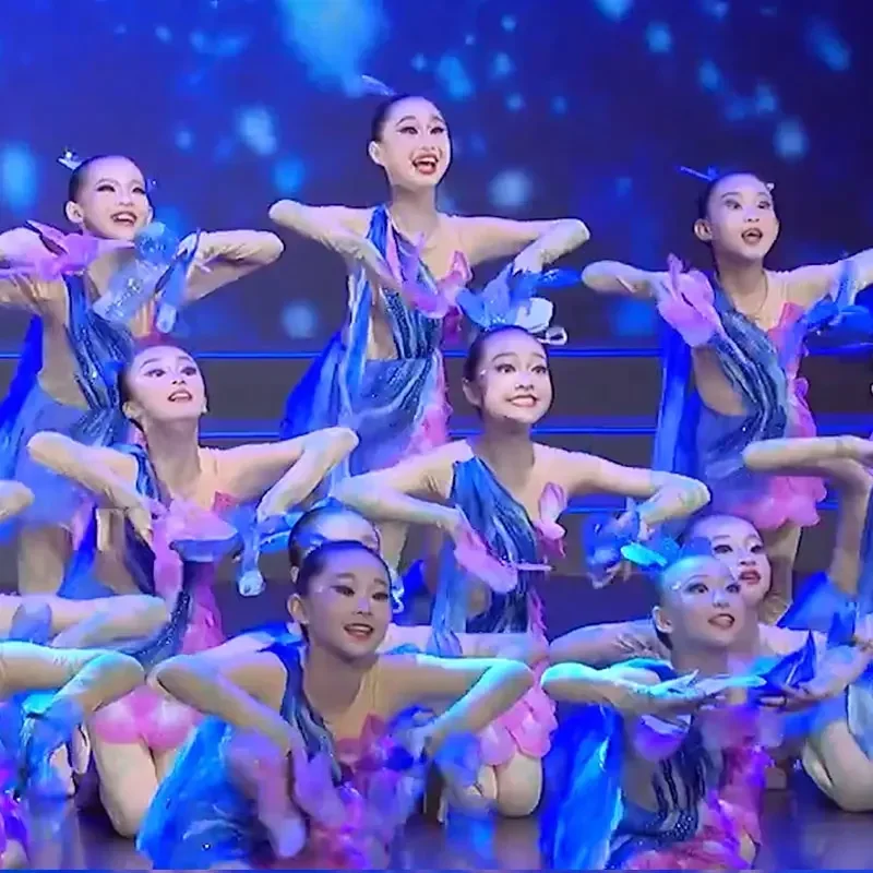 

Xiaochun Flying Butterfly Girls Festival Children Modern Group Dance Colorful Butterfly Dance Performance Butterfly Prop Costume