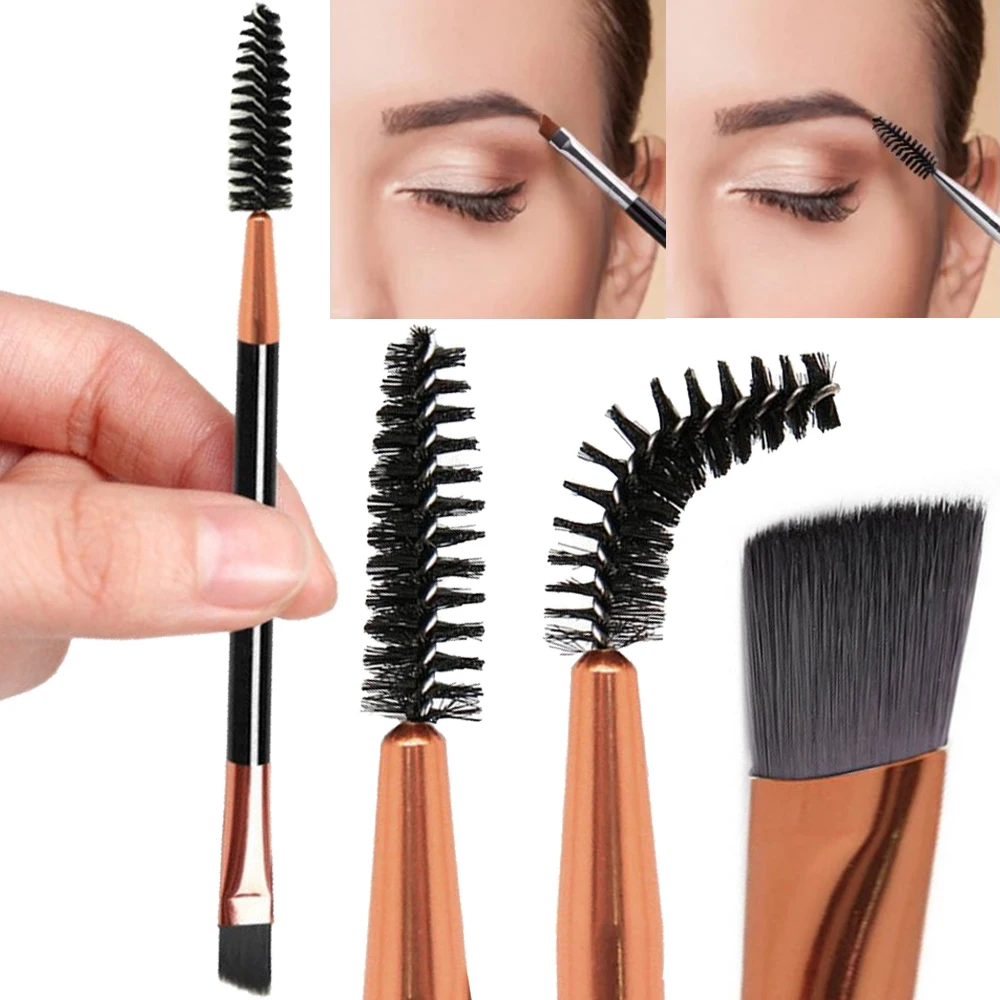 1-40pcs Angled Eyebrow Brush Eyelash Comb Double-sided Scroll Eyebrow Brush Contouring Eye Brow Brushes Mascara Cosmetic Makeup