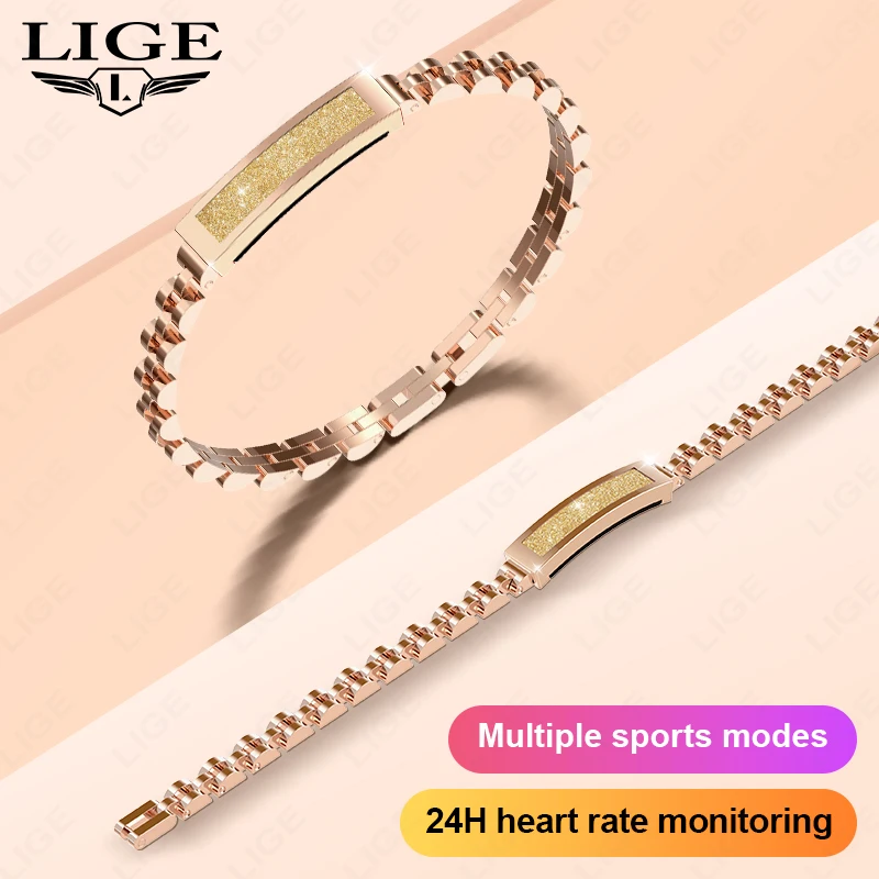 

LIGE новые модные умные часы для женщин без экрана спортивный фитнес-браслет сердечного ритма кислорода в крови трекер сна для здоровья умные часы для женщин