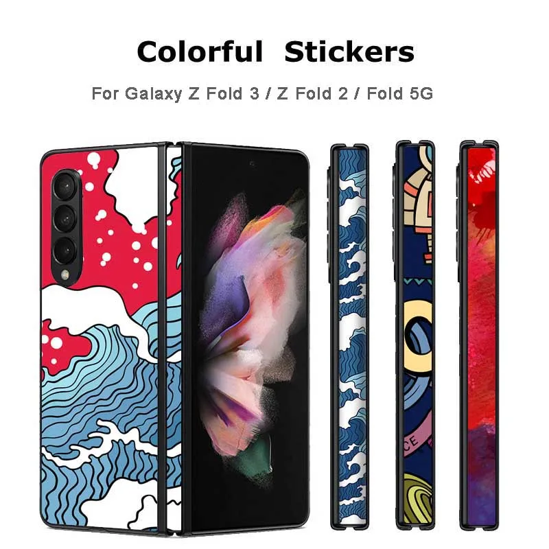 

Hot! Colorful Anti-Scratch Stickers For Samsung Galaxy Z Fold 5 3 2 Decorative For Z Fold4 /Fold 2 5G Decal Skin Cover Back Film