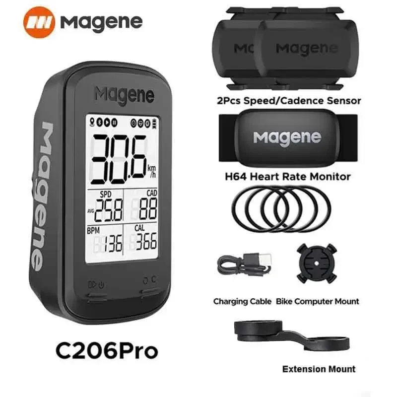 Magene C206Pro Bicycle Computer GPS Wireless Bike Speedometer Waterproof Cycling Stopwatch Bike S3+ Speed Cadence Sensor