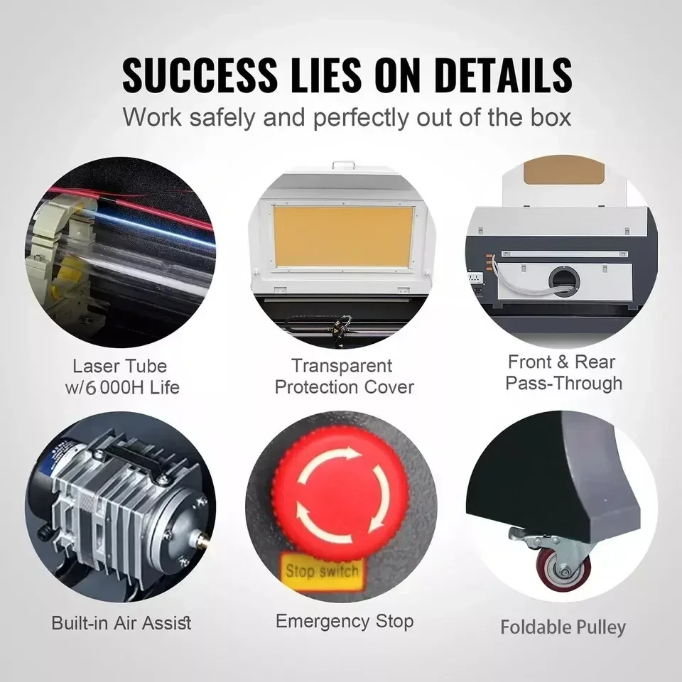 Sihao Laser Engraving Machine Laser Engraver 80W CO2 500x700mm Laser Cutting Laser Engraving RUIDA