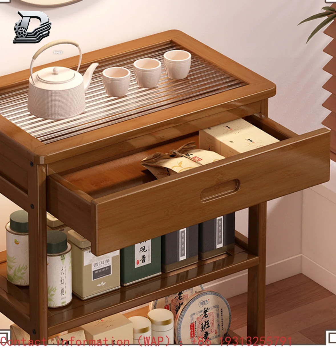 

【From China】Design Stainless Steel Kitchen Island Vegetable Storage Trolley 3-Layer Wine Bar Cart Storage Drawers For Home Resta