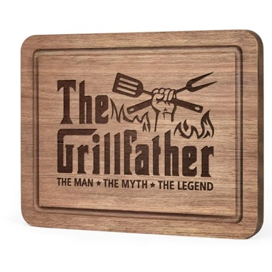 Novelty Gifts for Dad- Engraved Walnut Grill Cutting Board 11"*8.5"- Thoughtful Birthday Gifts for Dad/Father/Step Dad from Dau