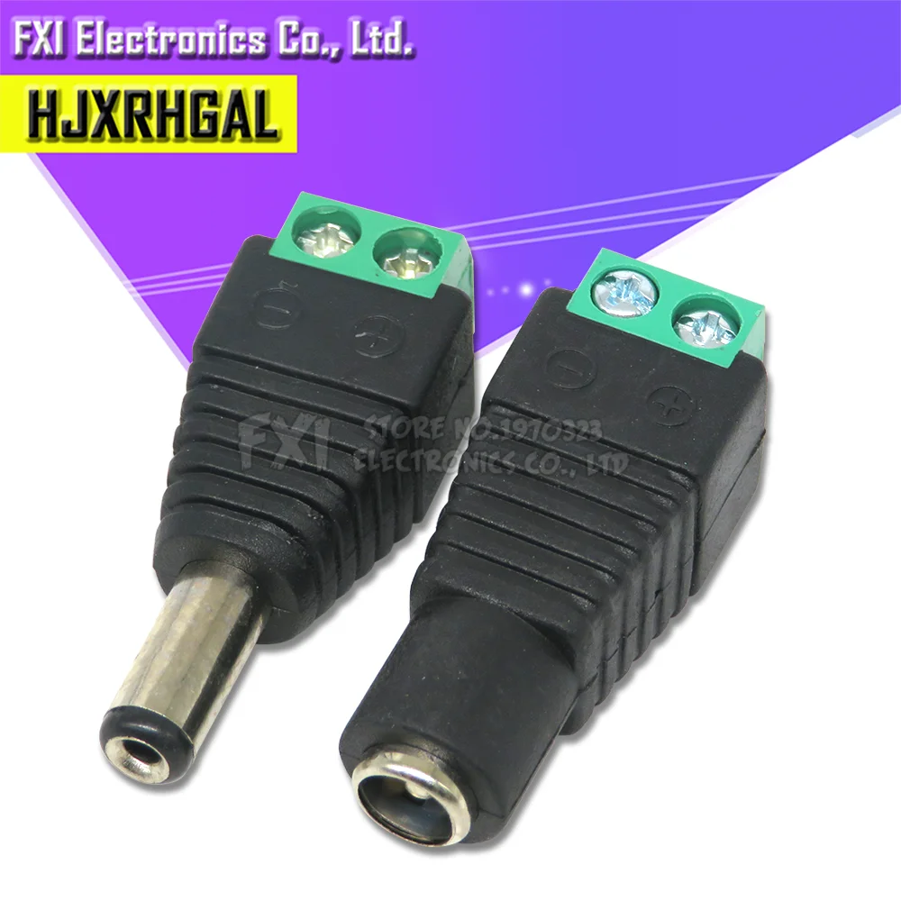 5PCS male and female DC Power plug 5.5 x 2.1MM 5.5*2.5MM 12V 24V Jack Adapter Connector Plug CCTV 5.5x2.1 2.5