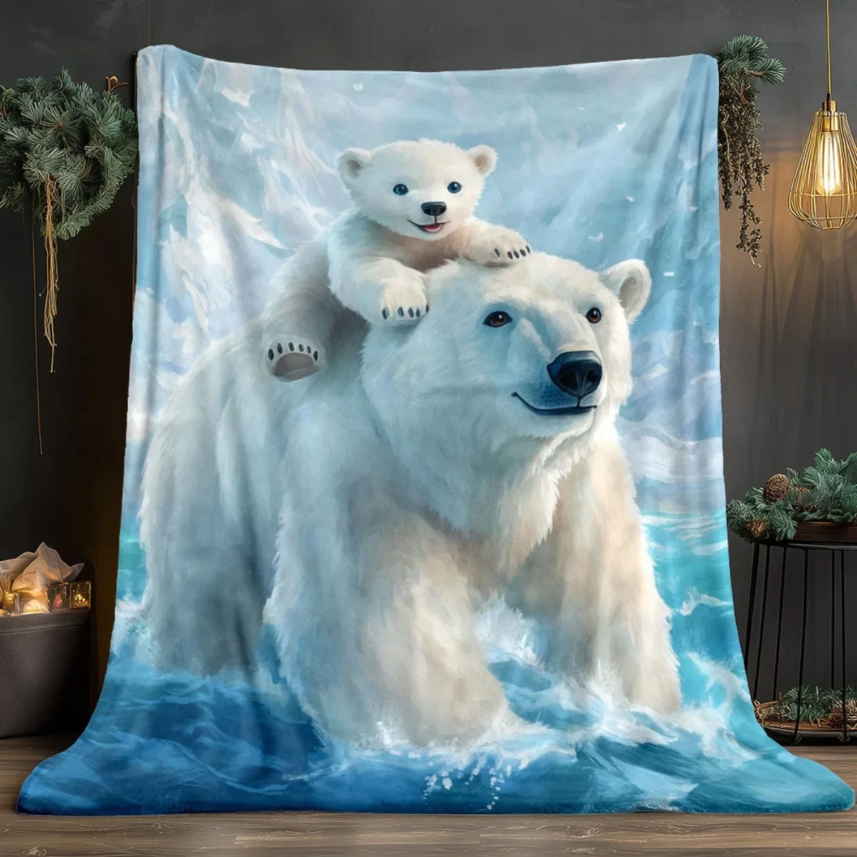 Throw Blanket Snowy Mountain Bear Motif Cozy Throw Great Gift For Winter Lovers Cold Weather Enthusiasts And Warm Home Decor