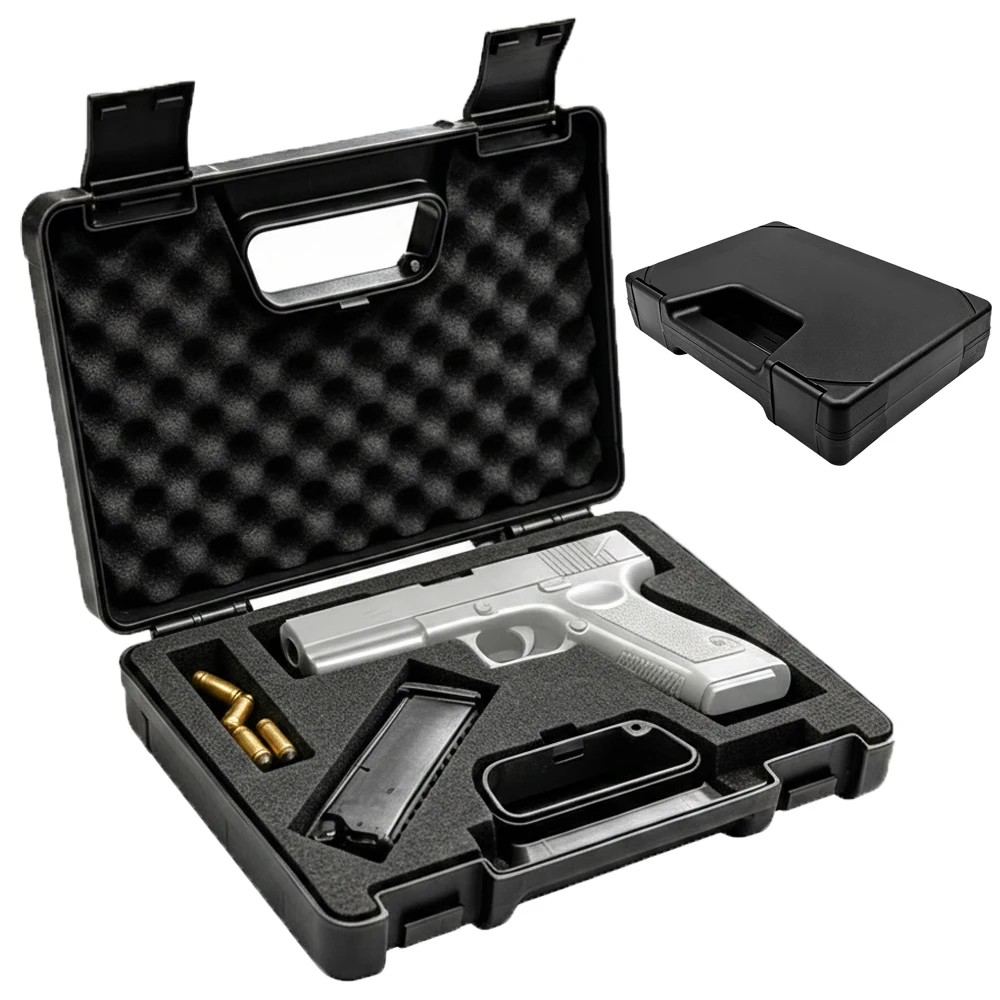 Estuche Táctico para Pistola, Caja de Almacenamiento Portátil para Armas, Funda Protectora para Pistola, Caja para Pistola de Mano, Estuche Rígido Impermeable con Espuma