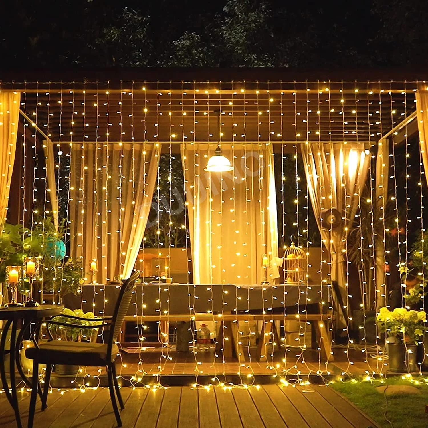 Guirnaldas de luces LED de 20M, cadena impermeable con batería USB, guirnalda de alambre de cobre, luz de hadas, lámparas de decoración para fiesta de boda y Navidad, iluminación