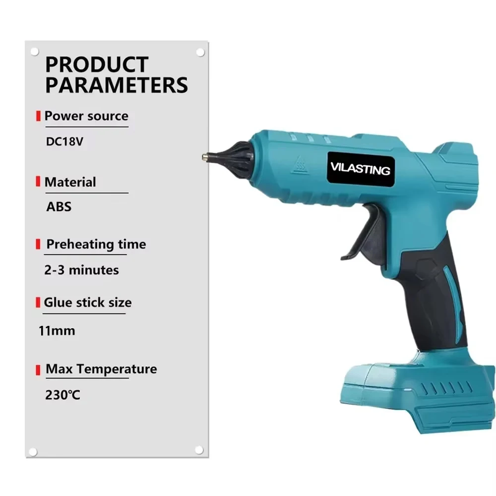 Electric Hot Melt Glue Gun Cordless Glue Grab 11mm Glue Stick Hot Melt Welding Air Gun (No battery) Fit Makita 18V Battery image 2