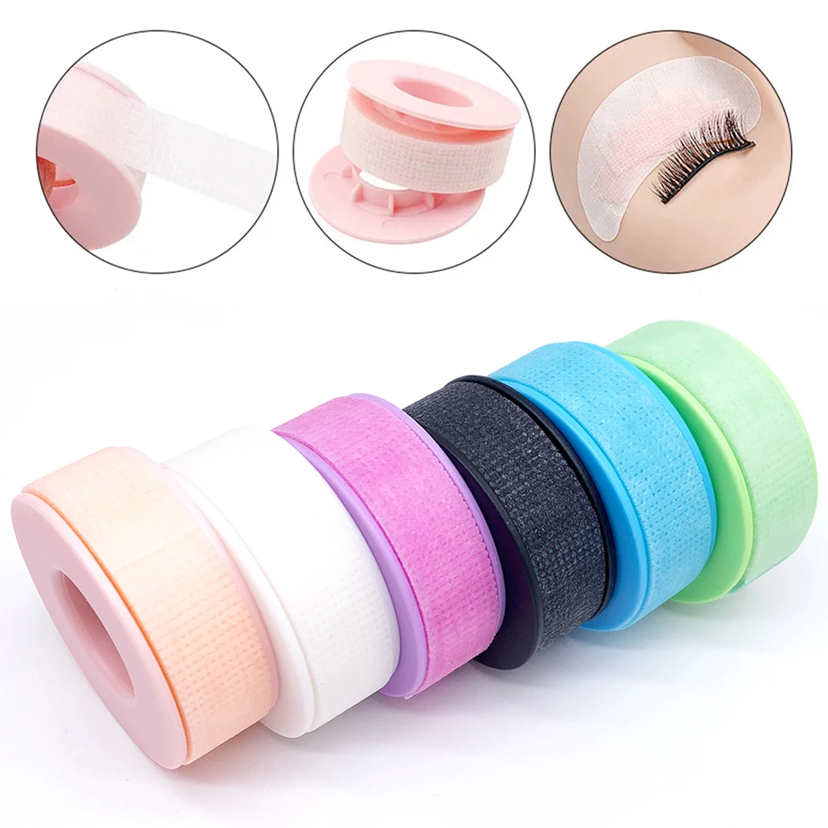 

Non-woven Silicone Gel Eyelash Tape Breathable Sensitive Resistant Under Medical Black white Purple Tape For Eyelash Extension