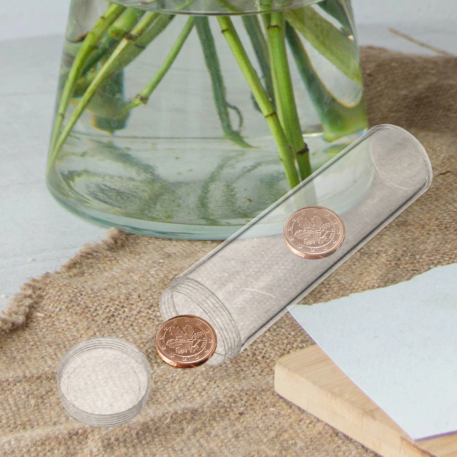 10pcs Coin Storage Tubes Clear Plastic Holder For Collectors Dust-Proof Oxidation Resistant Coin Organizer Container