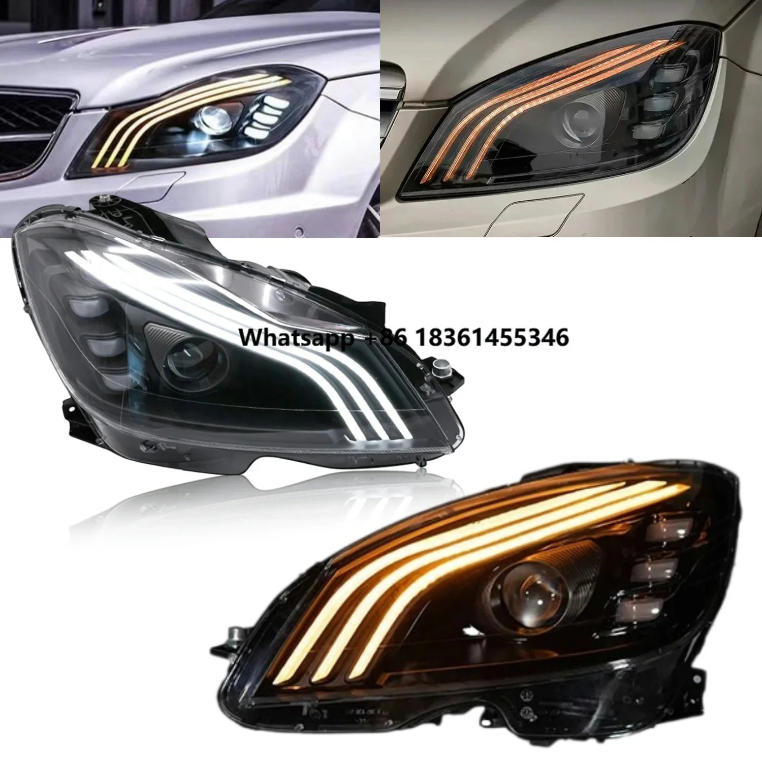 

C-Class C200 C260 C300 W204 Headlight X204 DRL LED 2007-2014 Turn Signal Head Lamp Modified Upgrade to for Benz