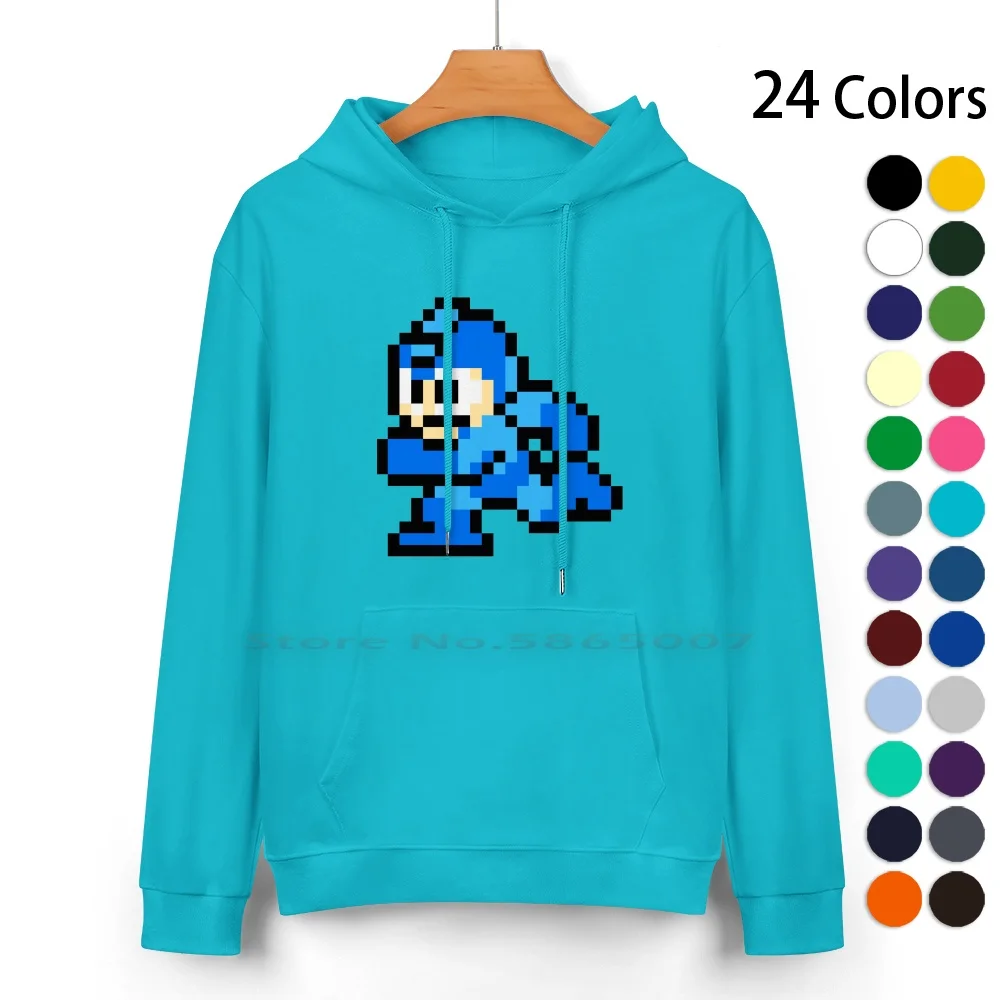 Megaman Sprite Cotton Hoodie Sweater 24 Colors Megaman Mega Man Protoman Video Games Retro Nes 100% Cotton Hooded Sweatshirt