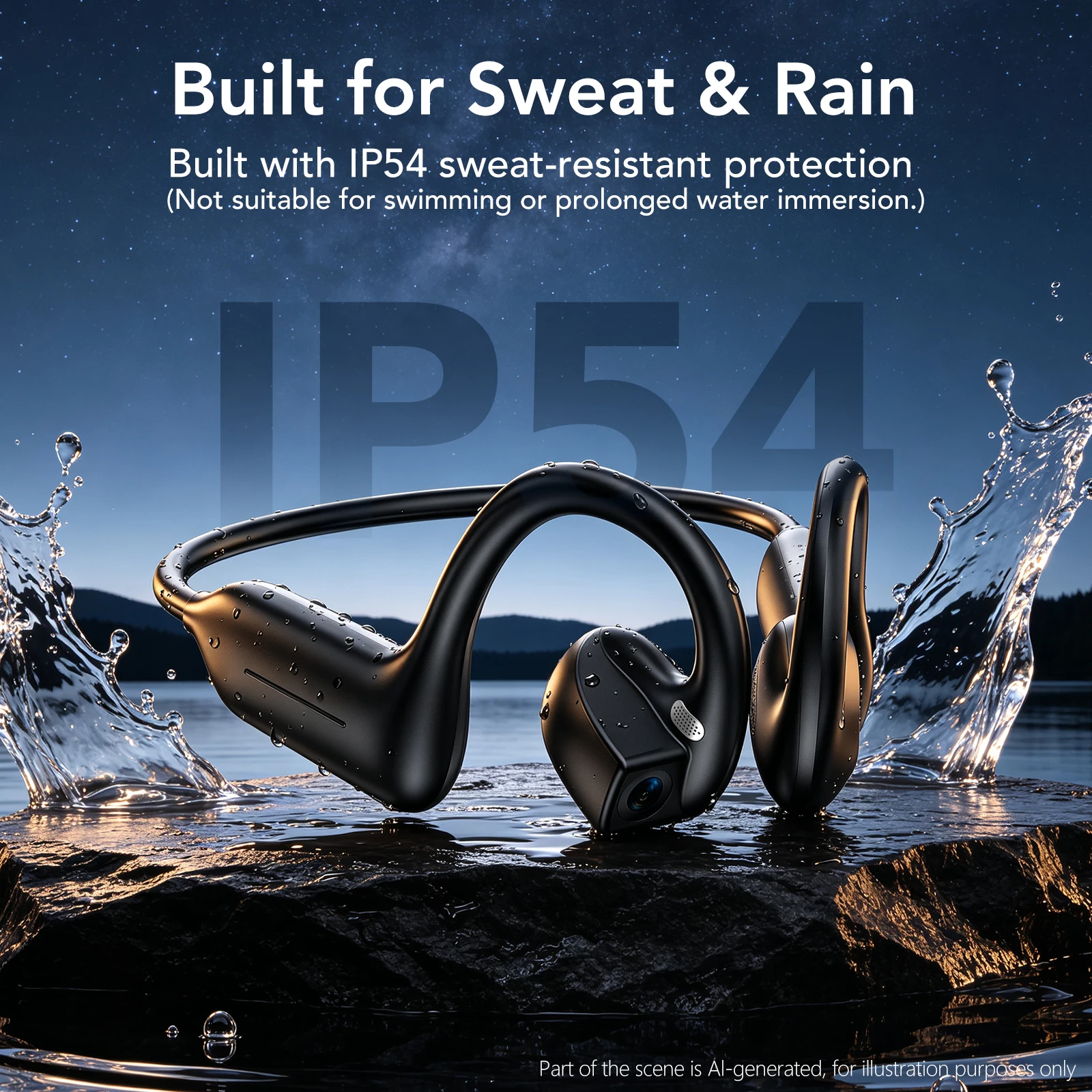 Bone Conduction Camera Headset Open-Ear 8MP HD Camera With EIS AI Object Recognition Voice Assistant IPX5 HD Clear Calling E12 image 6