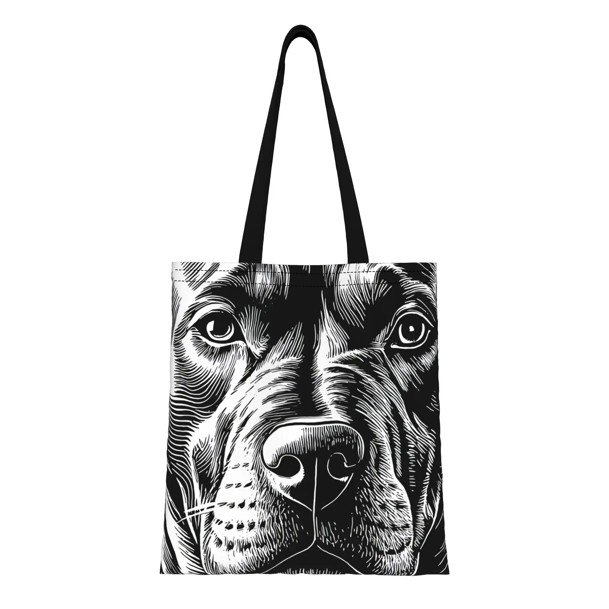 

1PC Staffordshire Bull Terrier Canvas Tote Bag Large Capacity Durable Shoulder Strap No Closure Design Hand Washable Tote