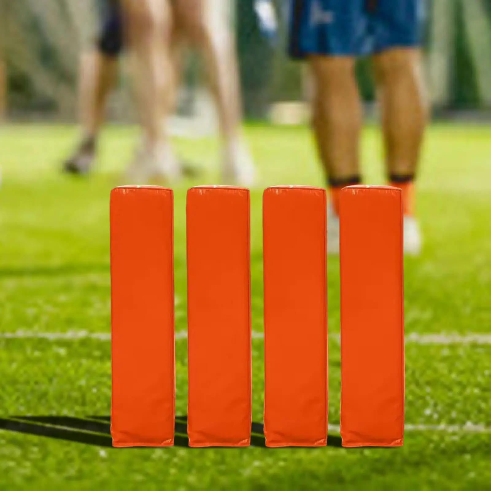 4x voetbal eindzonepylonen, eindzonepylonen oranje voetbalvelduitrusting, gewogen sportankerloze speelveldpylonen
