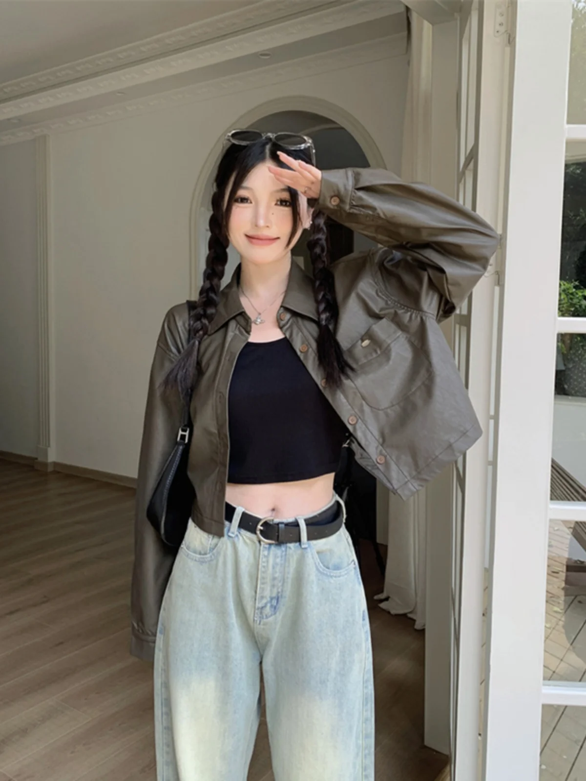 

Biker Jackets Womens Jacket Retro Summer Rayon Lightweight Sleeveless Slit Split Flared Beachwear Sunproof Comfortable All-Match