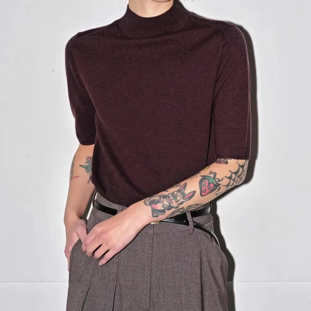 

Высококачественный шерстяной трикотаж с круглым вырезом и коротким рукавом, весна 2026, TODAYFUL, женский, для повседневной носки, тонкий, стандартный крой.