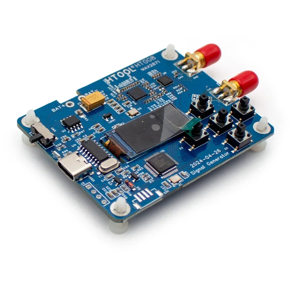 Generator sygnału RF MAX2871, zakres częstotliwości 23,5-6000MHz, zasilanie USB Type-C DC 5V, obsługa trybu punktowego/sweep.