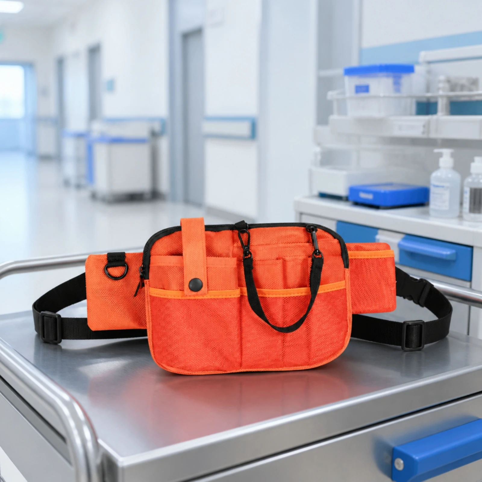Oxford Cloth Waist Tool Bag Lightweight Waist Tool Bag with Mesh Pockets Utility Belt Organizer Compact Portable for Nurses