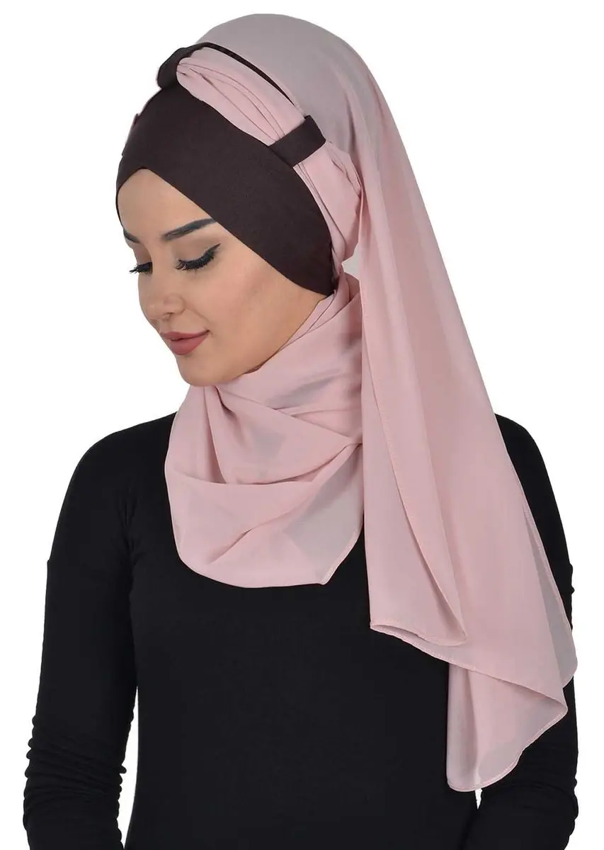 Chal de gasa de algodón peinado marrón