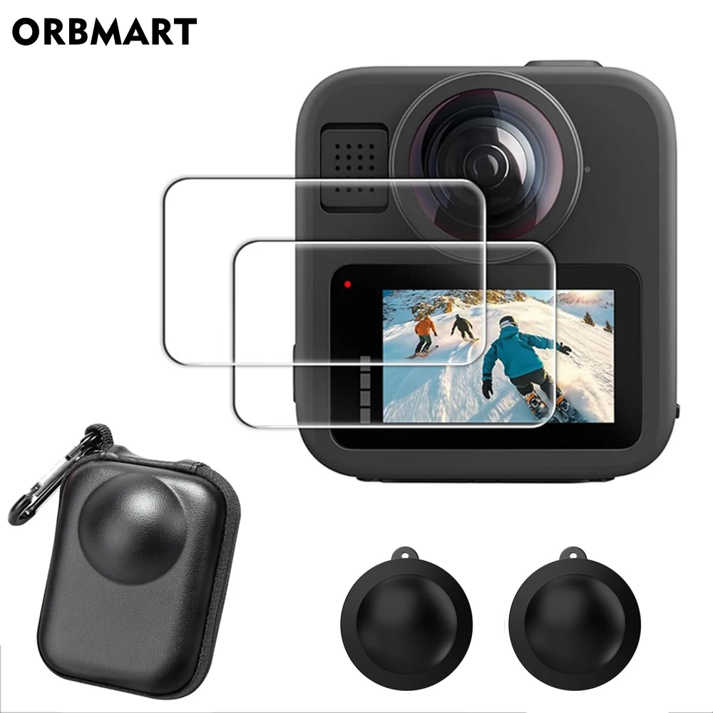 Für GoPro MAX 2 Objektivabdeckung, kratzfester Objektivdeckel, gehärtetes Glas, Displayschutzfolie, Schutzhülle für GoPro Max 2 Zubehör