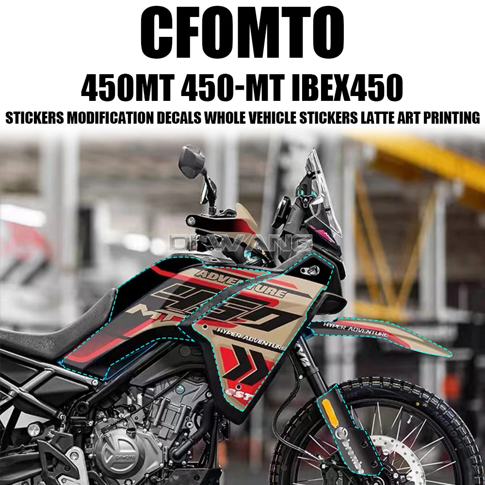 Motorcycle Stickers Modification Decals Whole Vehicle Stickers Latte Art Printing For CFOMTO 450MT 450-MT IBEX450