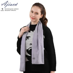 Genuine Electromagnetic radiation protective silver fiber fabric scarf protecting neck health EMF shielding long scarf