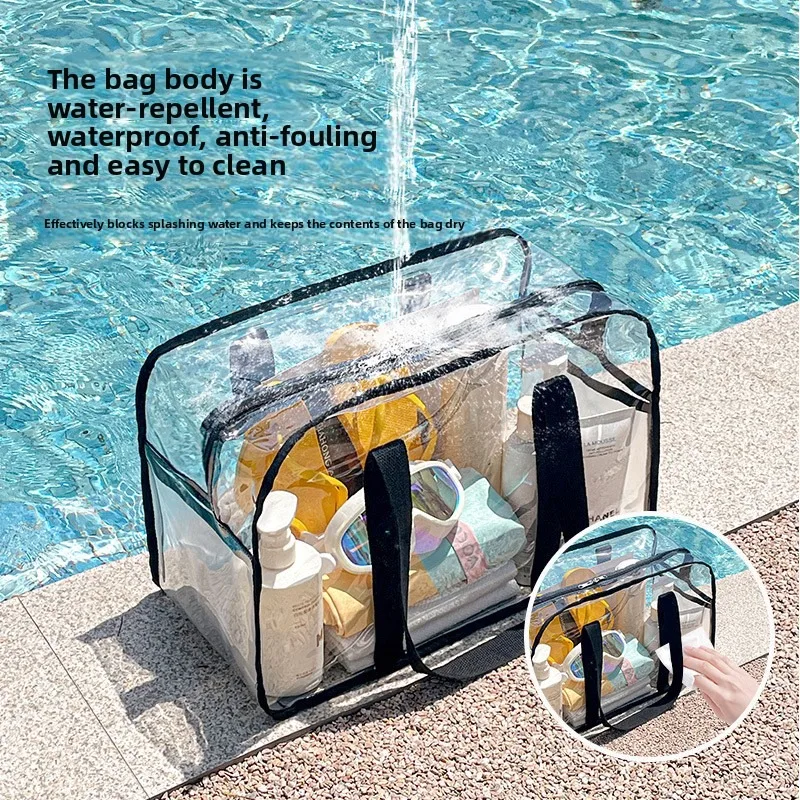 Transparente Aufbewahrungstasche mit Reißverschluss und Griff, Großer Reiseorganizer für Zuhause und Unterwegs, Langlebiges und Praktisches Design – Detail 17