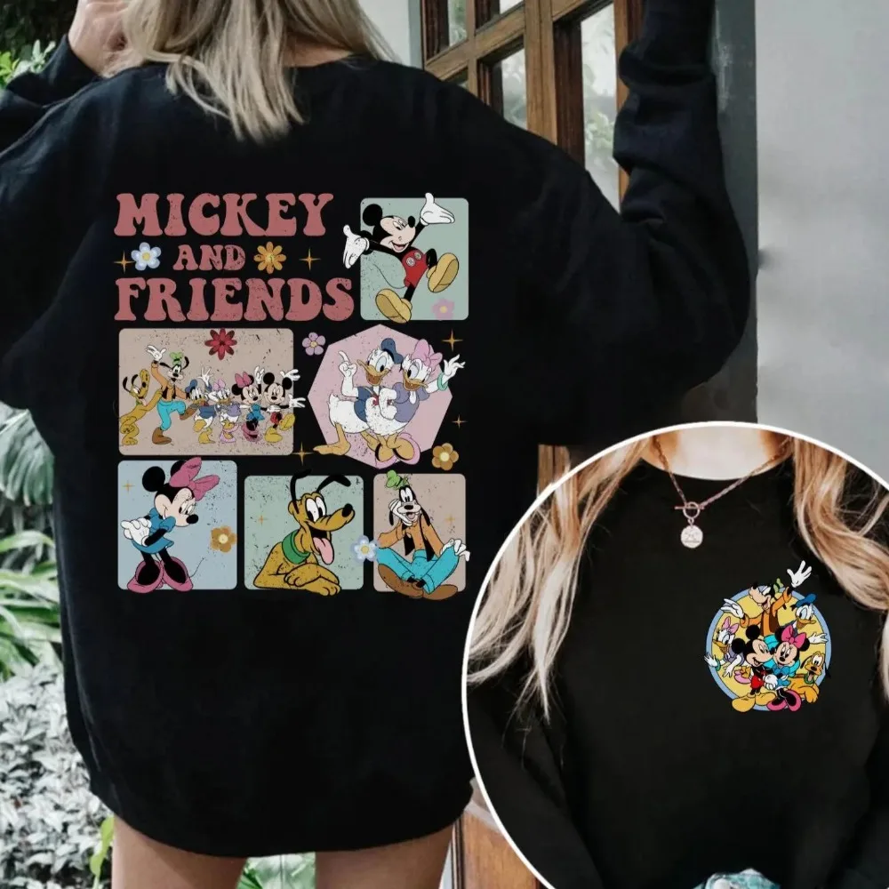 Les sweats Disney Mickey et ses amis sont décontractés et confortables. Sweat-shirts unisexes à col rond pour femmes, automne et hiver