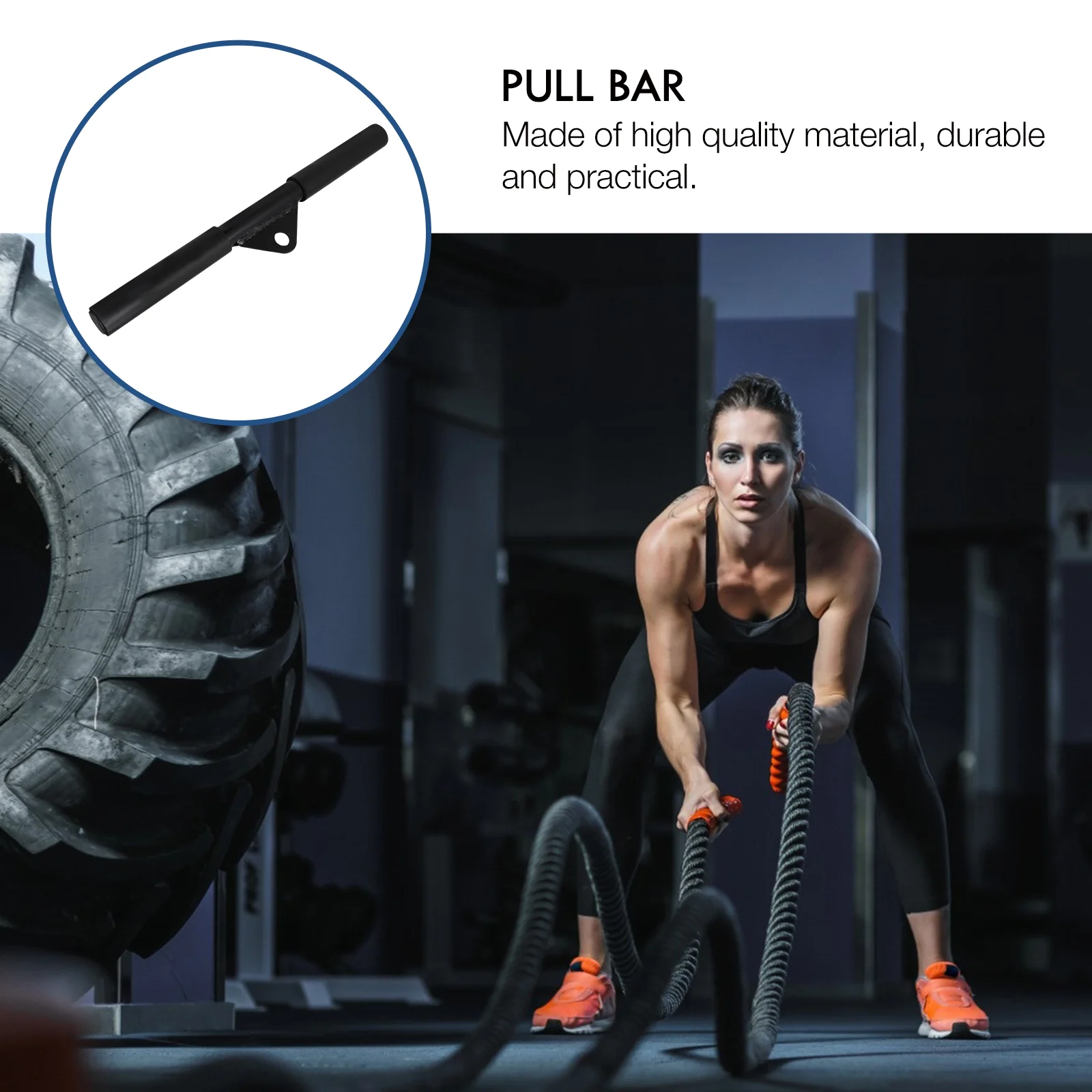 Fitness Bar Muscle Building Tool Trainer Accessories Tie Rod Shoulder Pulling Steel Equipment DIY Integrated Durable