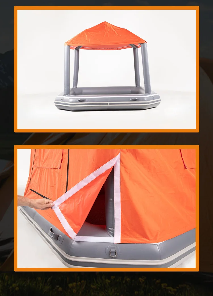 เต็นท์น้ำแบบเป่าลมแพลตฟอร์มตกปลาเรือยอชท์ลอยเรือท่องเที่ยวแคมป์ปิ้งเรือ2.5*2.52*2.3เมตร