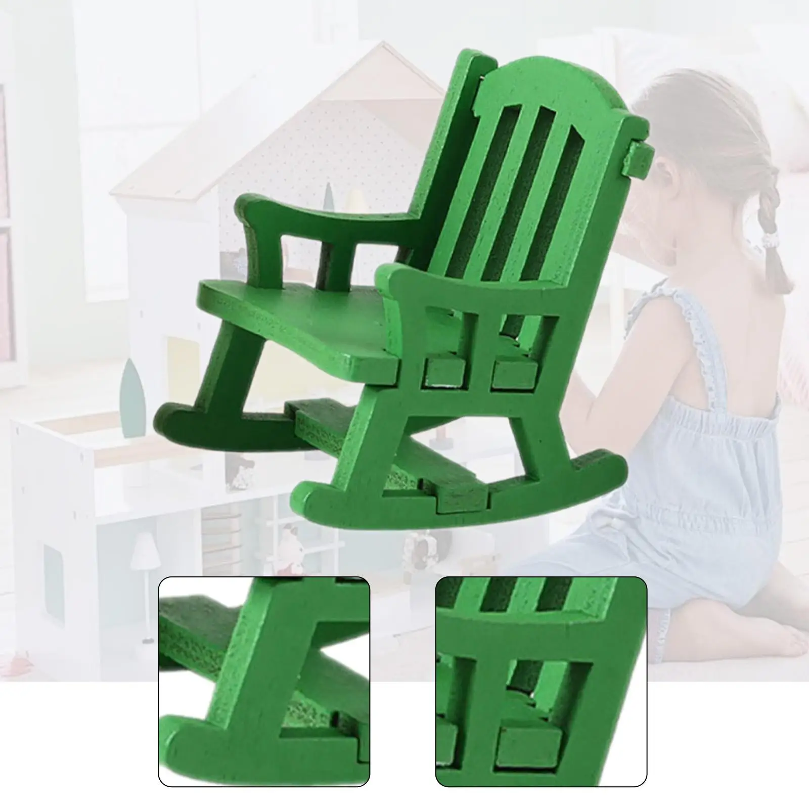 1/12 Schommelstoel Model Miniatuur Meubels Scènes Miniatuur Veranda Rocker Speelgoed