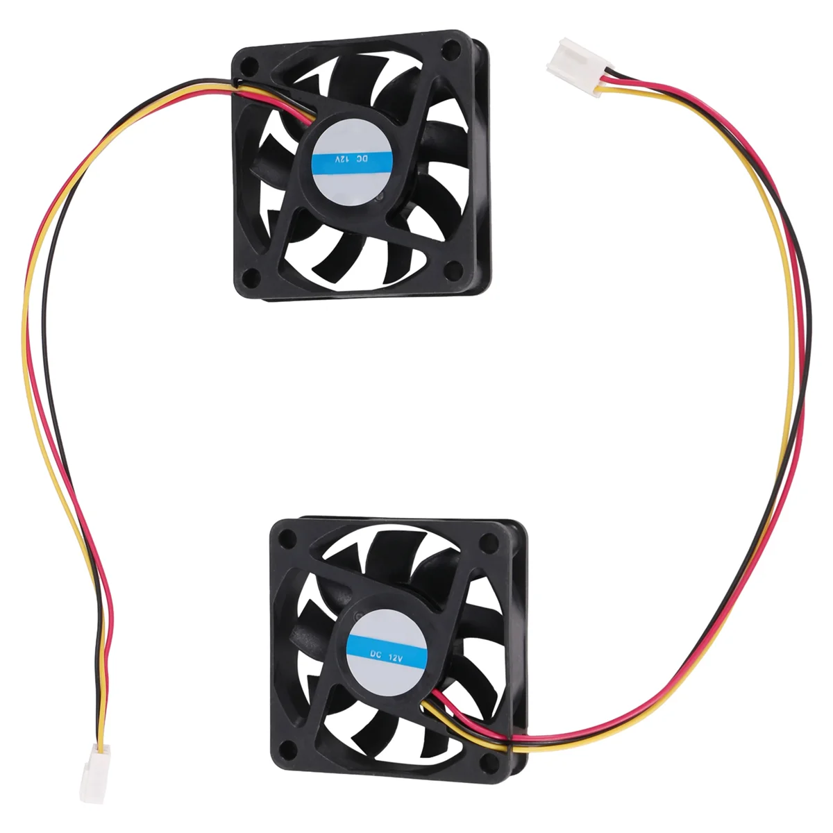 60Mm 6Cm DC 12V 3 Pin Computer Case CPU Cooler Cooling Fan Black 2 Pcs