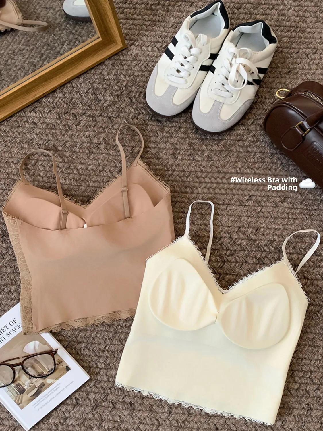 Débardeur d'été en dentelle pour femmes, une pièce, couche de Base, grande taille, Design en fibre, longueur régulière