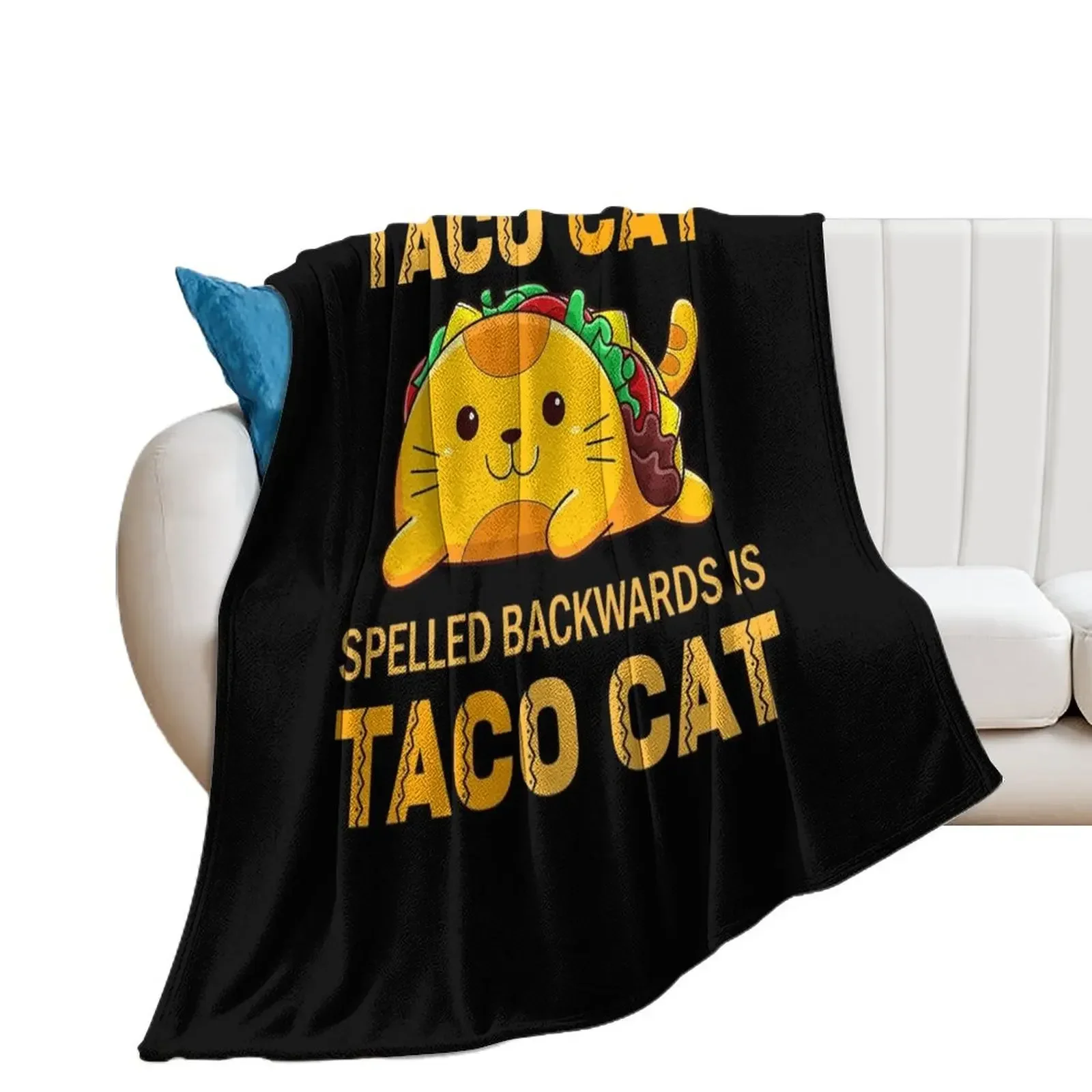 

TacoCatfor Kids Taco Cat Cinco de Mayo TacoCat Tacos Throw Blanket wednesday Bed covers for babies Blankets