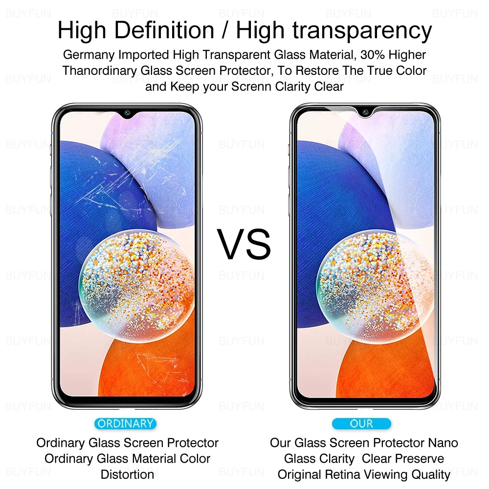 Vidrio para Samsung Galaxy A14 5G 6,6 pulgadas 5 piezas cubierta completa HD película de vidrio templado para Samsung A14 A 14 funda de vidrio Protector de seguridad