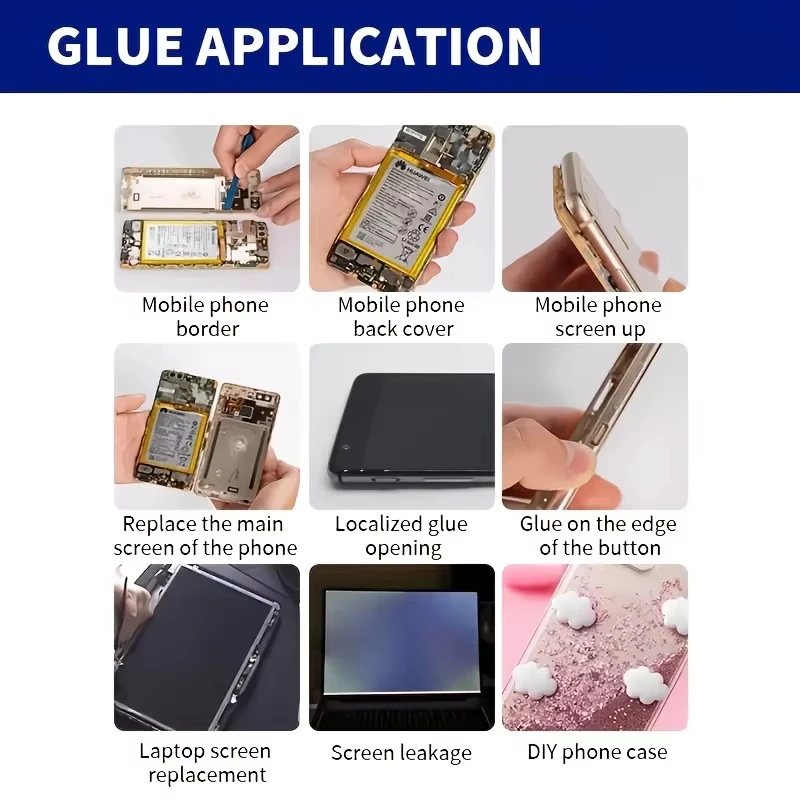 Kleber B7000/E8000 (15/110 g) für Mobiltelefone, Schmuck, Metall, Kunststoff, Spielzeug und Schuhe – wasserfest und transparent – Detail 7