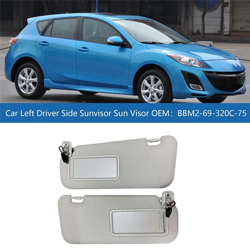 

Durable-1 Pair Sun Visor With Makeup Mirror For Mazda 3 2010-2013 Automotive Interior BBM2-69-320C-75 BBM3-69-320C-75 Parts