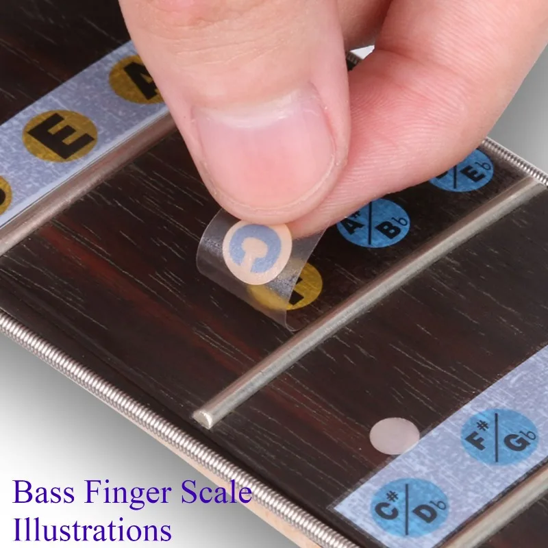 

Bass Guitar Fretboard Note Guide Stickers Chart for Beginners , Durable Essential Musical Accessory for Quick Learning
